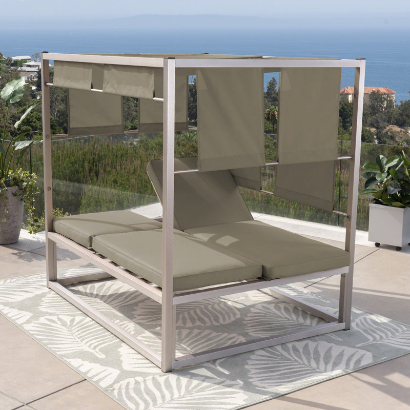 Ebern Designs Areonna 79.5'' Wide Outdoor Patio Daybed with Cushions